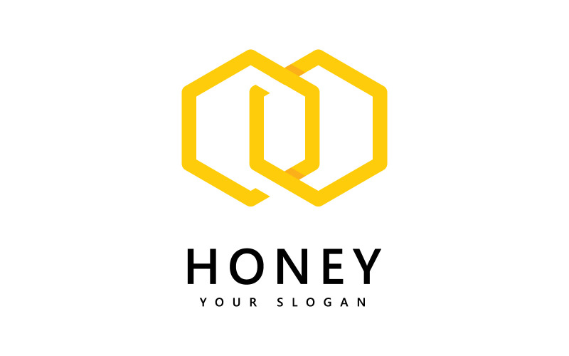 Honey comb logo icon, bees vector design V6 Logo Template