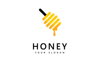 Honey comb logo icon, bees vector design V8
