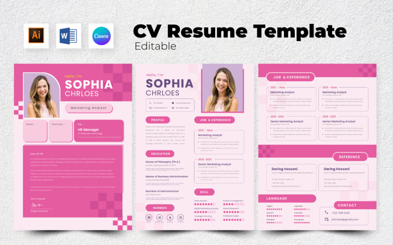 Resume / CV Marketing Analyst V7 Resume Template