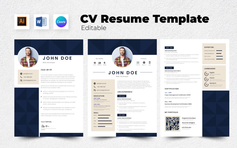 Resume / CV Web Developer V1 Resume Template
