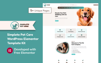 Simplete Pet Care WordPress Elementor Template Kit