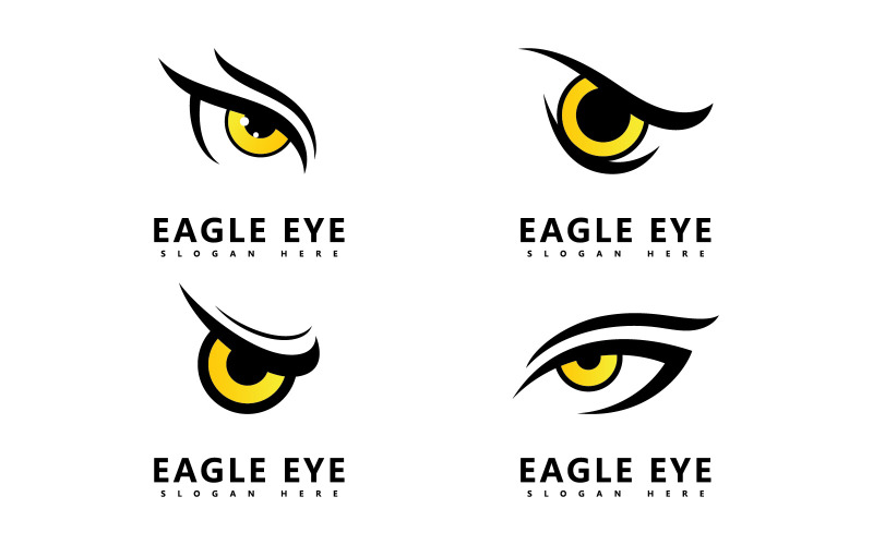 Eagle predator eye falcon bird logo logos business V5 Logo Template