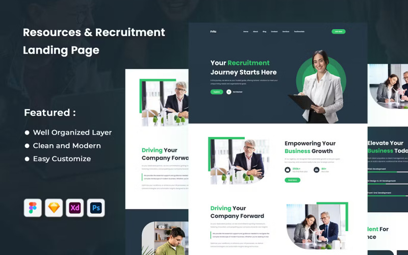 Human Resources & Recruitment Agency Landing Page UI Element