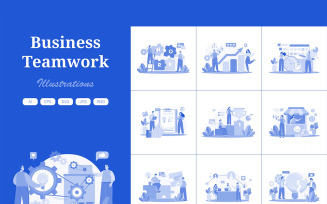 M643_ Business Teamwork Illustration Pack 1