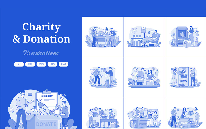 M657_ Charity and Donation Illustration Pack 1