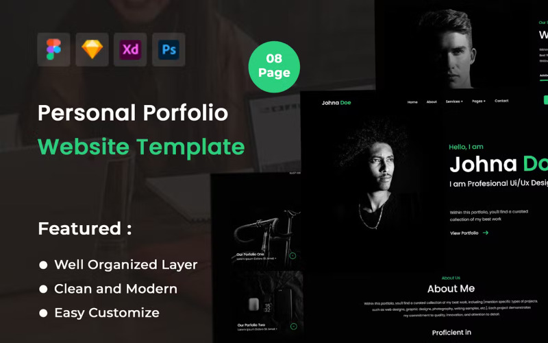 Personal Portfolio Website Template UI Element
