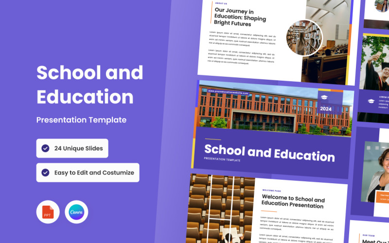 School and Education Presentation Template Powerpoint PowerPoint Template