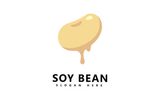 Soy bean logo healthy food vector design V3