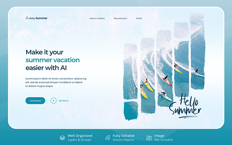 Summer - Hero Images For Your Landing Pages PSD Template
