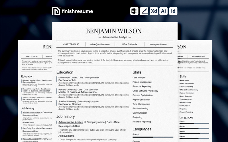 Administrative analyst Resume Template | Finish Resume | FREE