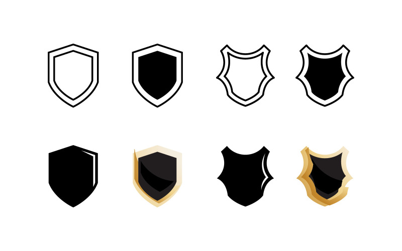Shield or badges symbols icon set V7 Logo Template