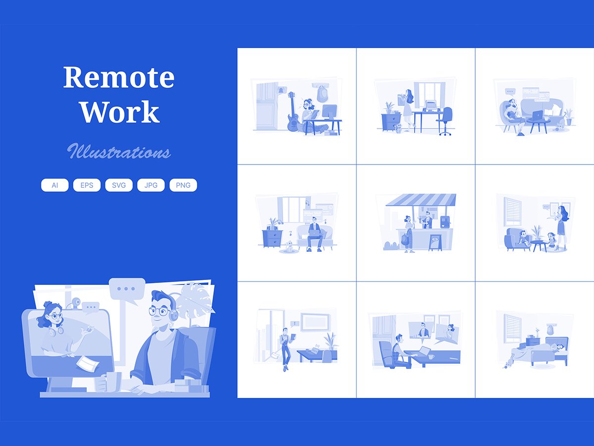 Template #408971 Remote Work Webdesign Template - Logo template Preview