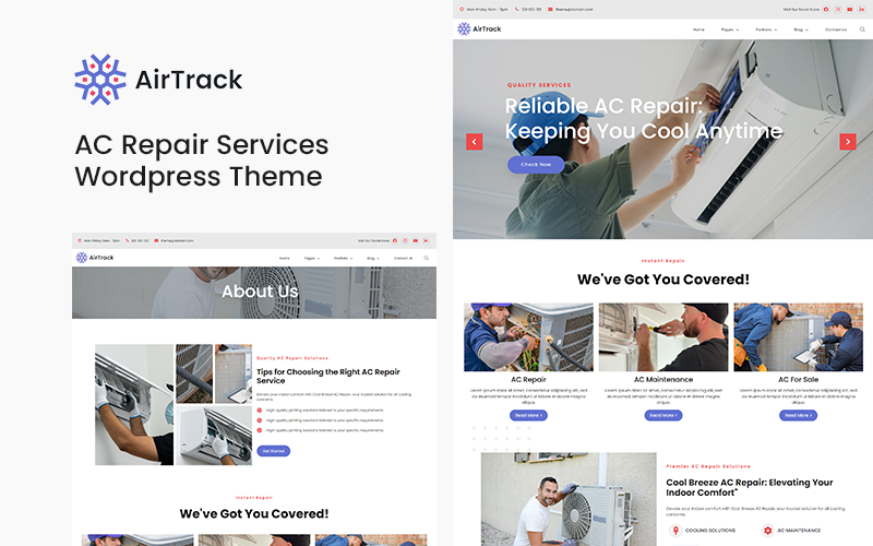 Airtrack - AC Repair Services Wordpress Theme WordPress Theme