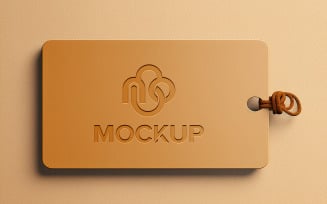 Brown paper label price tag luxury mock up realistic psd