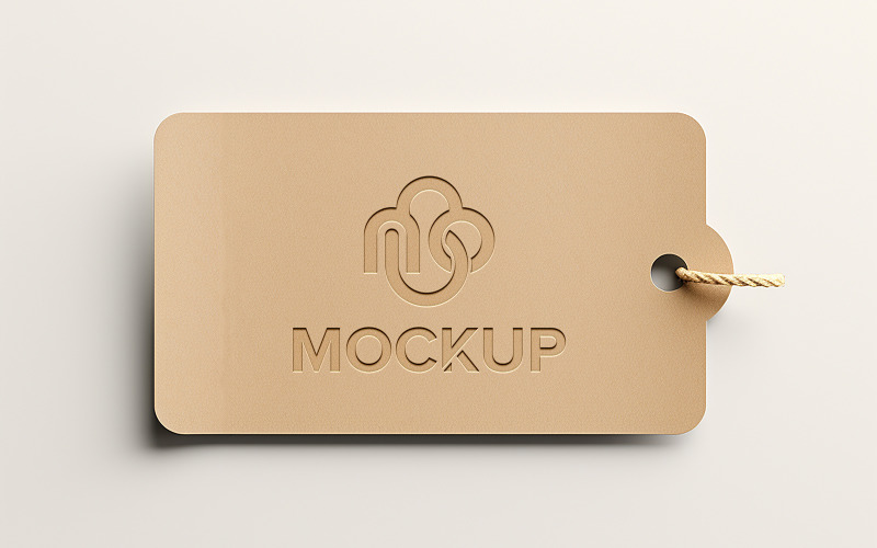 Brown paper label price tag luxury mock up realistic Product Mockup