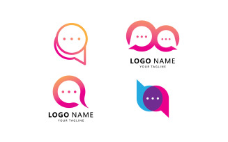 Bubble chat message logo template V 9