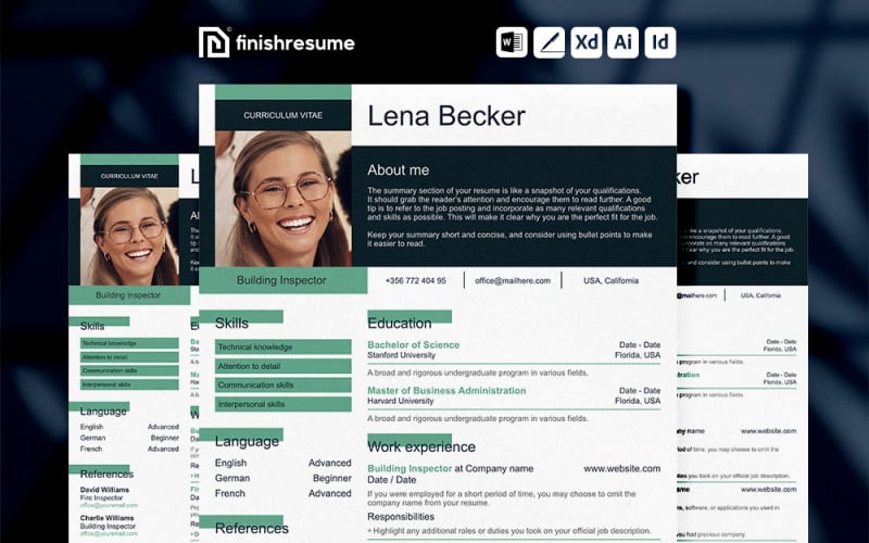Building Inspector resume template | Finish Resume | FREE Resume Template