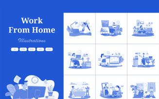 M575_ Work from home Illustration Pack 2