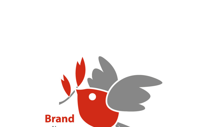 Modern bird logo with wheat Logo Template