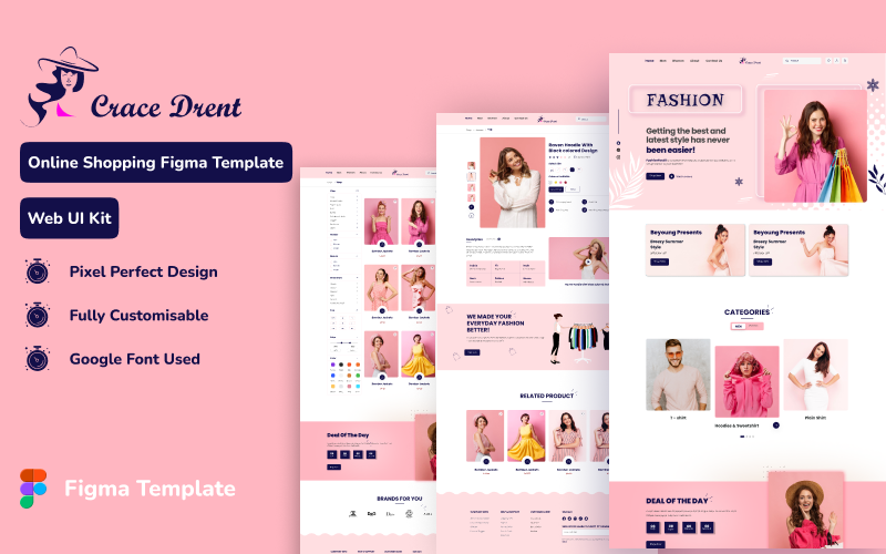 Crace Drent Fashion Website Figma Template