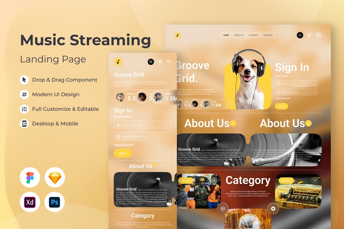 Template #409097 Listening Interface Webdesign Template - Logo template Preview