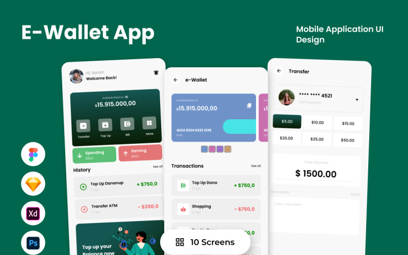 CoinEase - E-Wallet Mobile App UI Element
