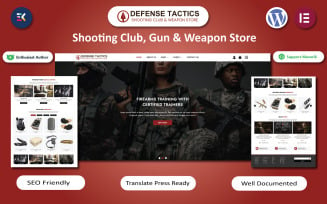 Defense Tactics - Shooting Club, Gun & Weapon Store Elementor Template