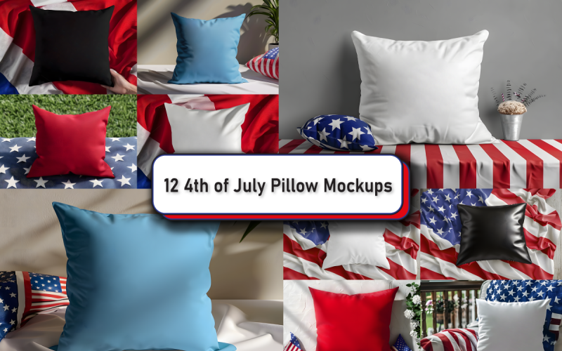 4th of July Pillow Mockup Bundle Product Mockup