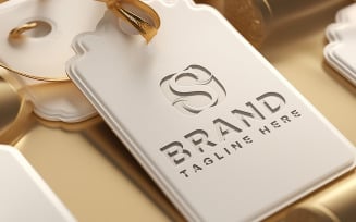 Label price tag luxury brand mockup psd