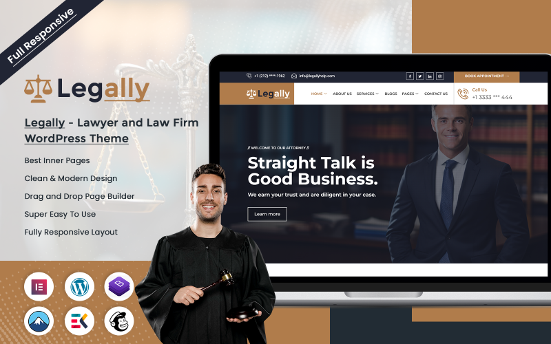 Legally - Lawyer and Law Firm Wordpress Theme WordPress Theme