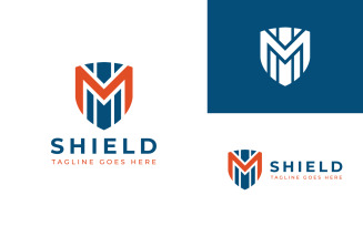 M Shield Logo Template Design
