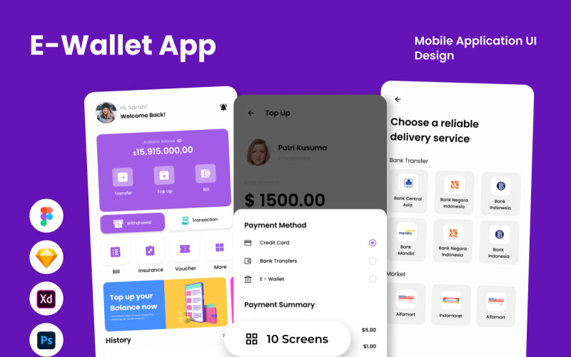 MoneyEasy - E-Wallet Mobile App UI Element