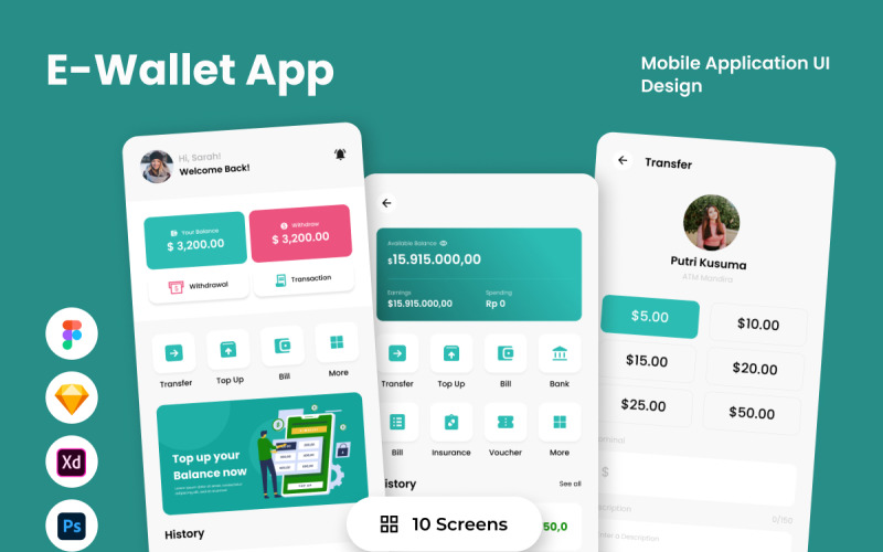 PayLynk - E-Wallet Mobile App UI Element