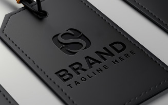 Price tag logo mockup design with debossed effect psd