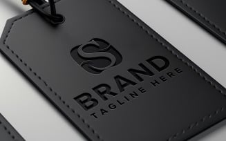 Price tag logo mockup design with debossed effect psd