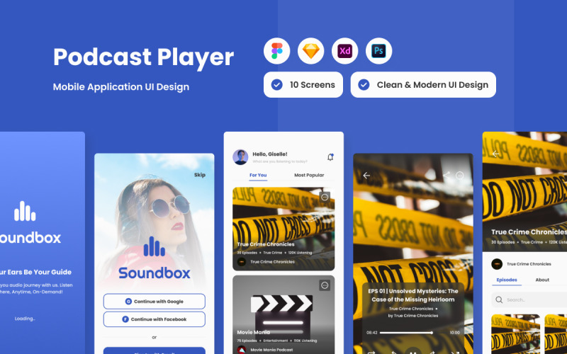 Soundbox - Podcast Player Mobile App UI Element