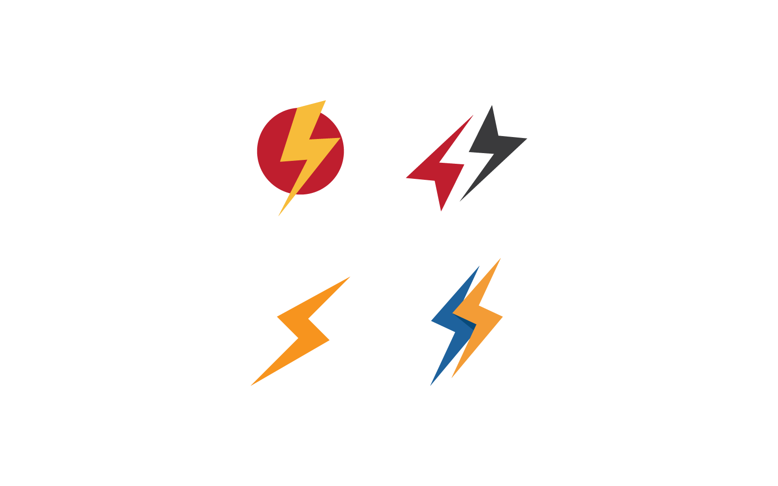 Illustrazione del fulmine di potenza disegno vettoriale del logo dell'energia elettrica