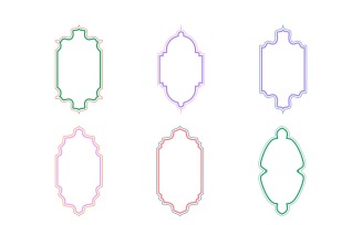 Islamic Vertical Frame Design double lines Set 6 - 11