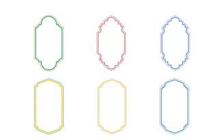 Islamic Vertical Frame Design double lines Set 6 - 17