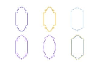Islamic Vertical Frame Design double lines Set 6 - 29