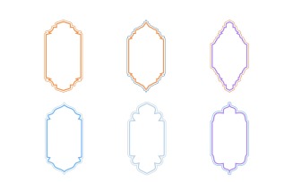 Islamic Vertical Frame Design double lines Set 6 - 5