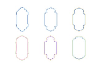 Islamic Vertical Frame Design double lines Set 6 - 7