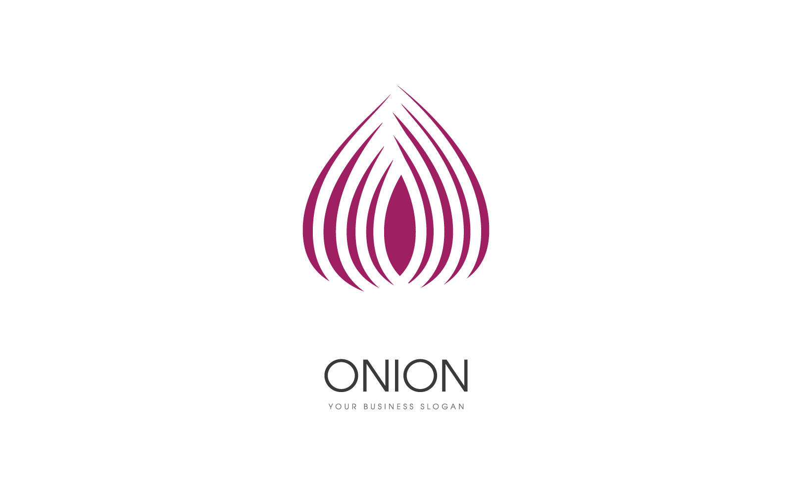 Onion on white background illustration vector design Logo Template