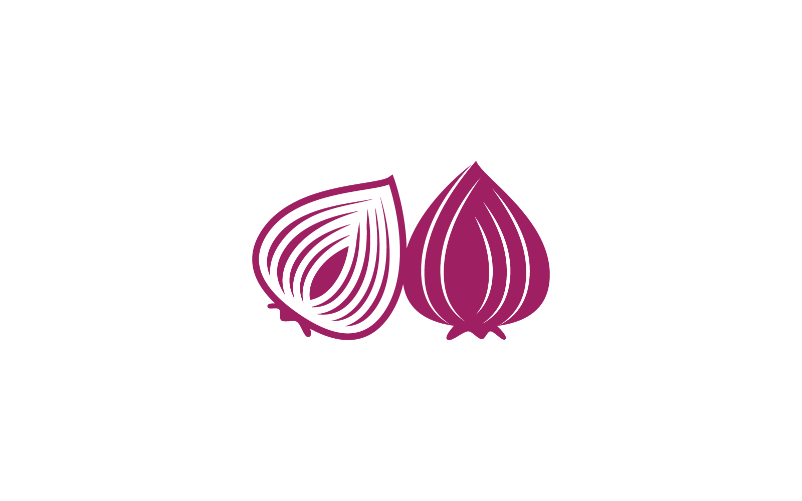 Onion on white background vector icon flat design Logo Template
