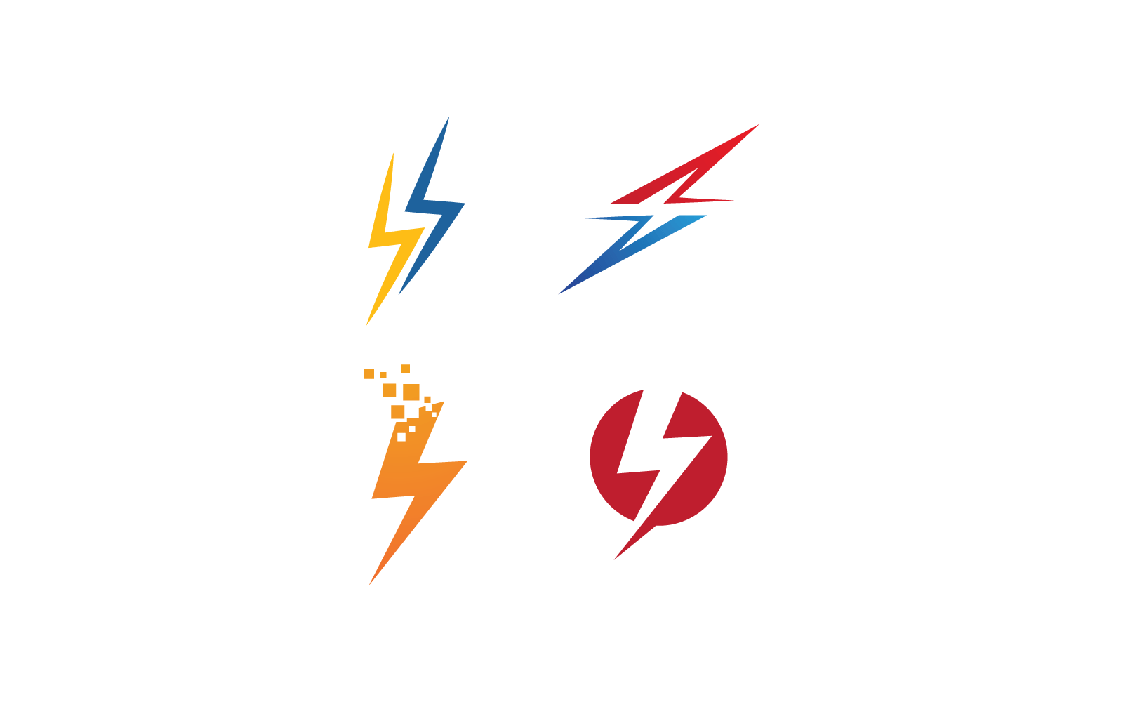 Power lightning power energy vector logo flat design