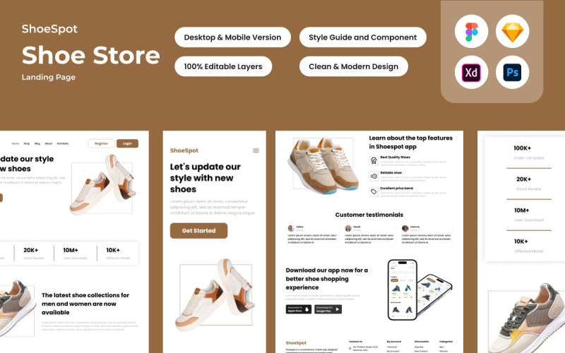 ShoeSpot - Shoe Store Landing Page V1 UI Element