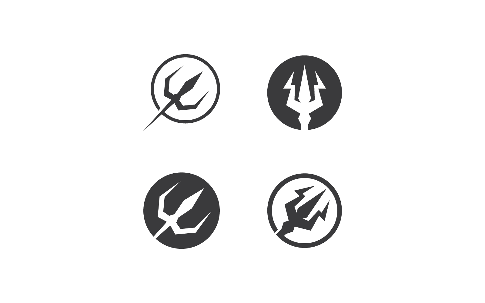 Trident devil Logo illustration icon vector template
