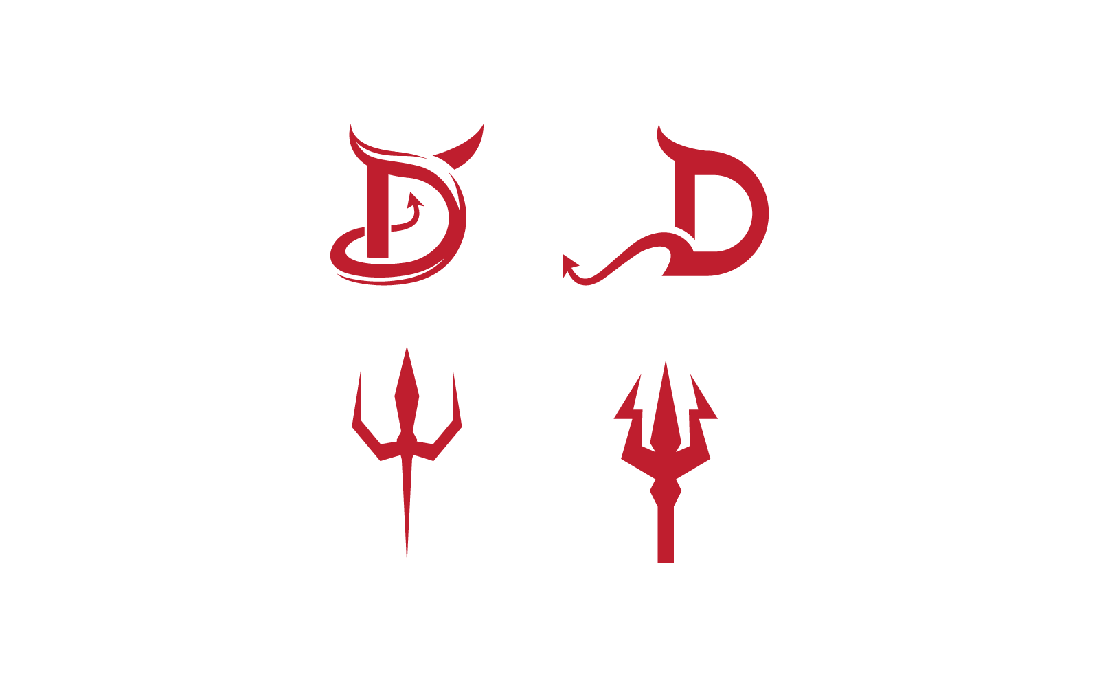 Trident ördög logó ikon vektoros tervezősablon