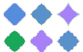 Islamic Emblem Design Glyph with outline Set 6 - 5