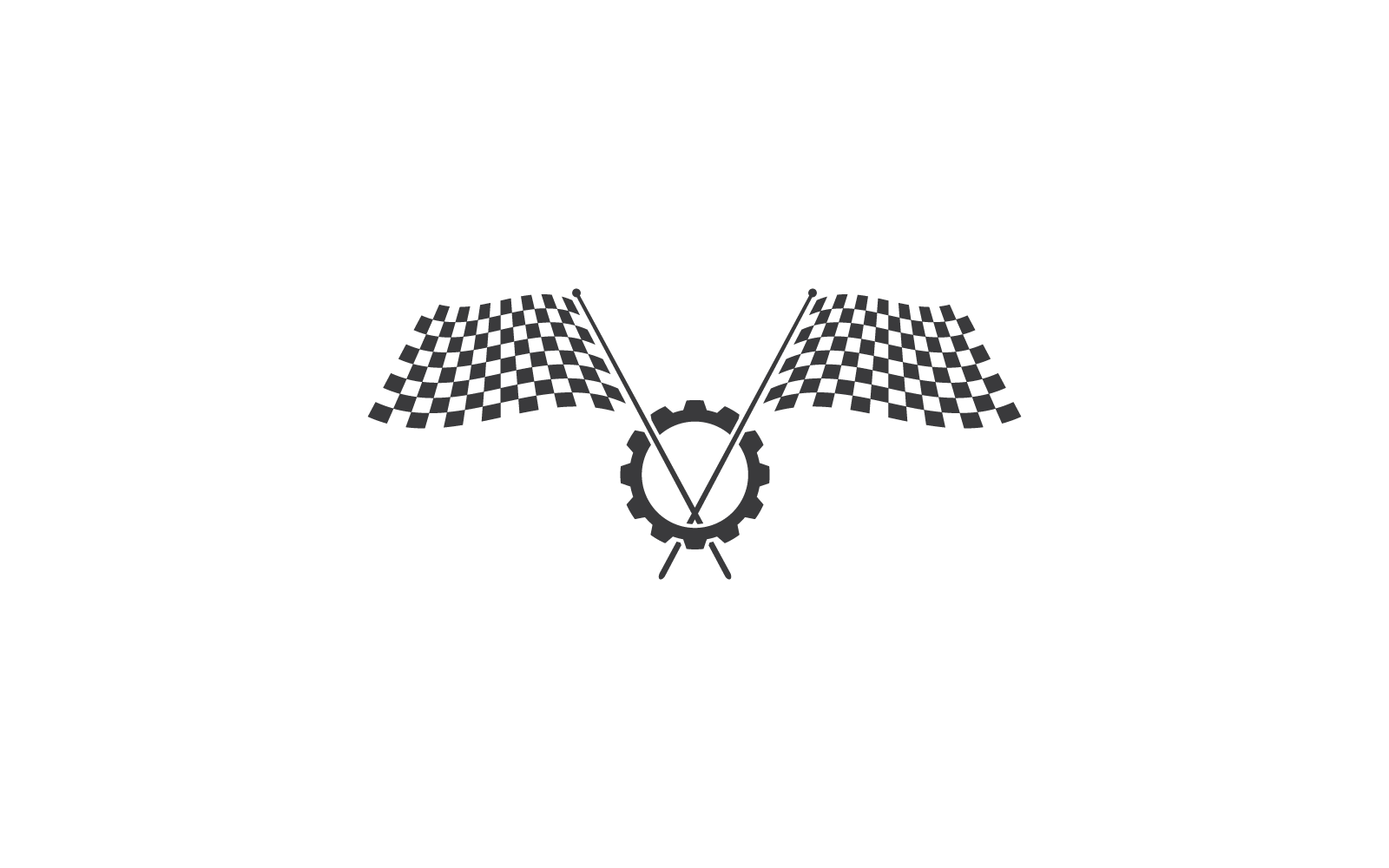 Plantilla de vector de icono de logotipo de ilustración de bandera de carrera